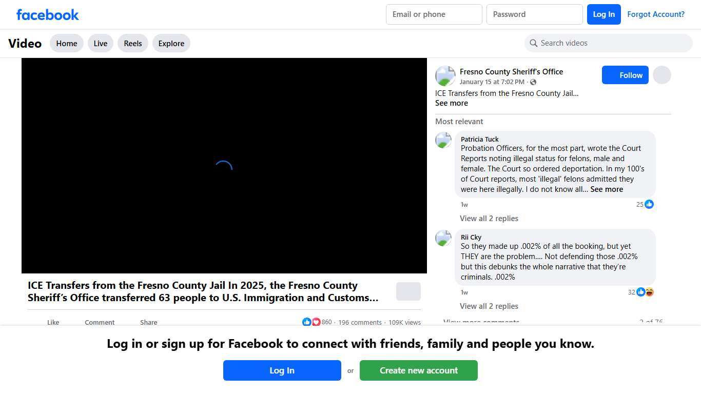 ICE Transfers from the Fresno County Jail In 2025, the Fresno County Sheriff’s Office transferred 63 people to U.S. Immigration and Customs Enforcement / ICE. All of those transferred faced felonies. The breakdown included: 36 crimes against a person, 13 property crimes, 10 drugs crimes and 4 sex crimes. In 2024, the Fresno County Sheriff’s Office transferred 102 people to U.S. Immigration and Customs Enforcement / ICE. All of those transferred faced felonies. The breakdown included: 52 crimes a